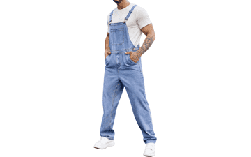 Men's Denim Bib Overalls - Slim Fit Jumpsuit