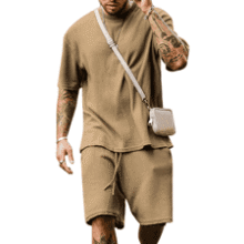 Men's Summer Tracksuit Set - Short Sleeve & 2 Pocket Shorts