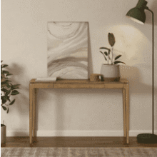Modern Teak Look Console Table | 47 Inch Dining Table