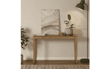 Modern Teak Look Console Table | 47 Inch Dining Table