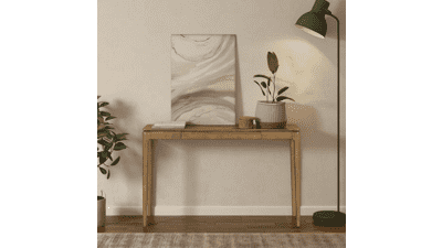 Modern Teak Look Console Table | 47 Inch Dining Table