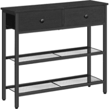 Narrow Console Table with Drawers & Shelves