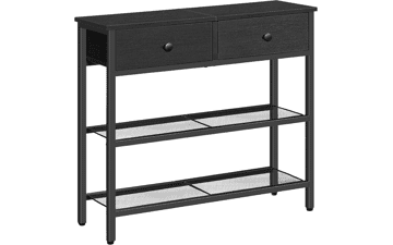 Narrow Console Table with Drawers & Shelves