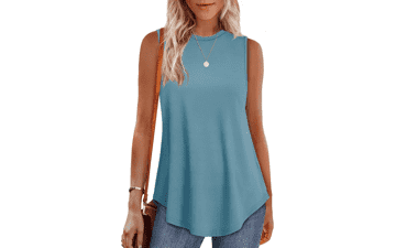 OFEEFAN Women's Sleeveless Tank Top - High Neck & Loose Fit