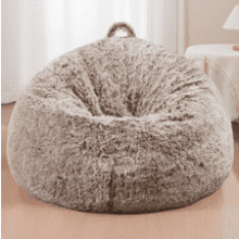 Ombre Khaki Bean Bag Cover: Soft Faux Fur (No Filler)