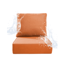 Orange 6" Outdoor Chair Cushions - Waterproof Patio Furniture Cushions