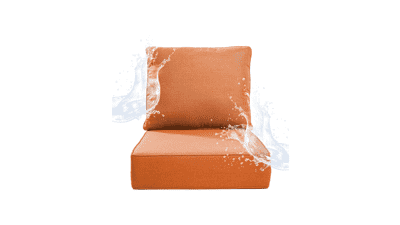 Orange 6" Outdoor Chair Cushions - Waterproof Patio Furniture Cushions