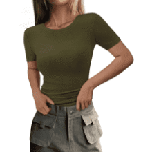 PRETTYGARDEN Women's Ribbed Knit Slim Fit Top