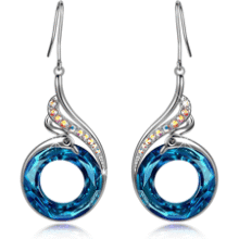 Phoenix Earrings: Sterling Silver Crystal Dangle - Rise From Ashes