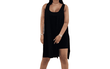 Plus Size Sleeveless Top & Biker Shorts Set