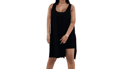 Plus Size Sleeveless Top & Biker Shorts Set
