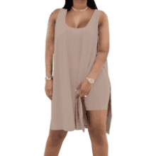Plus Size Sleeveless Top & Biker Shorts Set