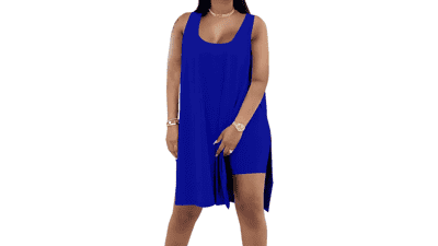 Plus Size Tunic & Biker Shorts Set