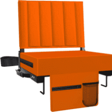 Portable Stadium Seat with Back Support & Cup Holder - Orange