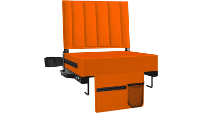 Portable Stadium Seat with Back Support & Cup Holder - Orange