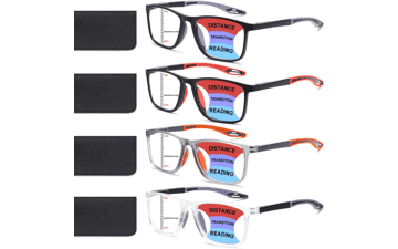 Progressive Reading Glasses 4 Pack - Anti-Blue Light Readers