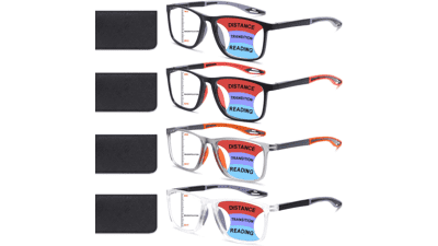 Progressive Reading Glasses 4 Pack - Anti-Blue Light Readers