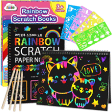 Rainbow Scratch Art Notebook - Easter Gift for Kids