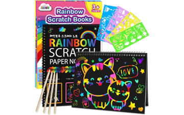 Rainbow Scratch Art Notebook - Easter Gift for Kids