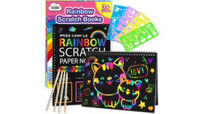 Rainbow Scratch Art Notebook - Easter Gift for Kids