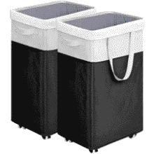 Rolling Laundry Hamper 2-Pack with Removable Bags