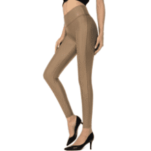 SANTINY Women's Faux Leather Leggings - High Waisted Stretch Tights