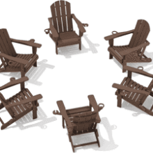 Serwall Adirondack Chair Set of 6 - Coffee