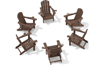 Serwall Adirondack Chair Set of 6 - Coffee