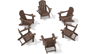 Serwall Adirondack Chair Set of 6 - Coffee