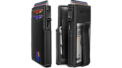 Slim RFID Wallet with Money Clip & Coin Pocket
