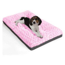 Small Dog Bed - Soft Plush Crate Pad - 23x17 Pink