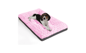 Small Dog Bed - Soft Plush Crate Pad - 23x17 Pink