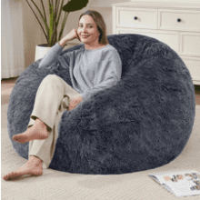 Soft Faux Fur Bean Bag Cover - Plush & Washable