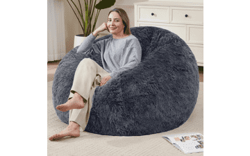 Soft Faux Fur Bean Bag Cover - Plush & Washable