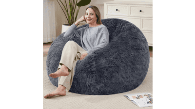 Soft Faux Fur Bean Bag Cover - Plush & Washable