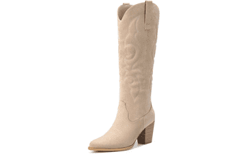 Suede Cowboy Boots for Women - Knee High Western Cowgirl Boots