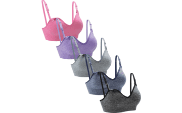 Suekaphin 5-Pack Wireless Nursing Bra: V-Neck Maternity Bralette