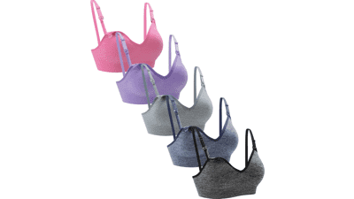 Suekaphin 5-Pack Wireless Nursing Bra: V-Neck Maternity Bralette
