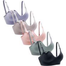Suekaphin 5-Pack Wireless Nursing Bra: V-Neck Maternity Bralette