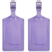 Travelambo Purple Luggage Tags - Privacy Protection 2 Pack