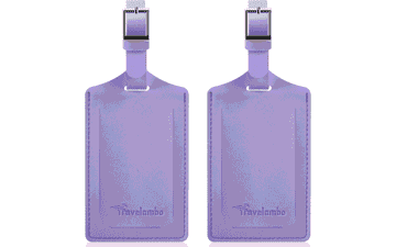 Travelambo Purple Luggage Tags - Privacy Protection 2 Pack