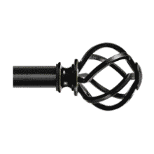 Twisted Cage Curtain Rod - 66-120 Inch Black Drapery Rod