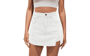 Vetinee Women's Denim Skort - High Waisted Y2K Trendy Skirt