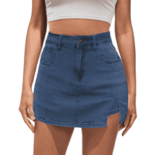 Vetinee Women's Denim Skort: High Waisted Y2K Trendy Skirt