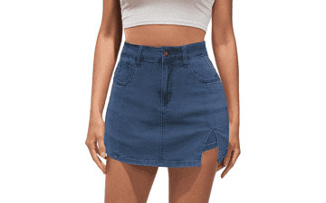 Vetinee Women's Denim Skort: High Waisted Y2K Trendy Skirt