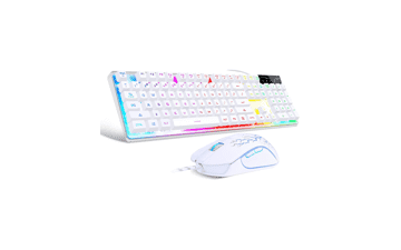 White RGB Gaming Keyboard and Mouse Combo