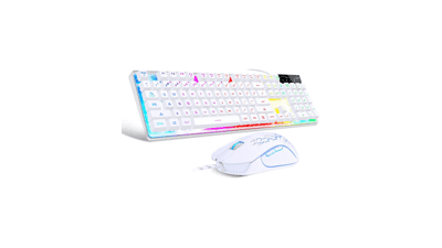 White RGB Gaming Keyboard and Mouse Combo