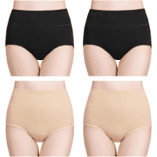 Wirarpa Women's High Waisted Cotton Underwear - 4 Pack