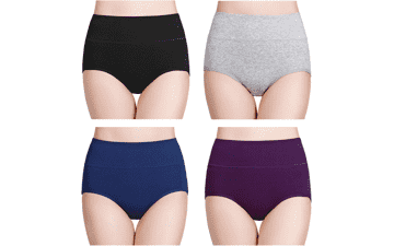 Wirarpa Women's High Waisted Cotton Underwear - 4 Pack