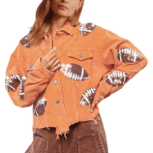 Women's Cropped Corduroy Sequin Jacket